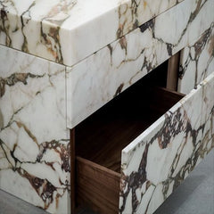 Natural Calacatta Viola Marble Bathroom Vanity Cabinet