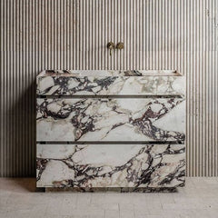 Natural Calacatta Viola Marble Bathroom Vanity Cabinet