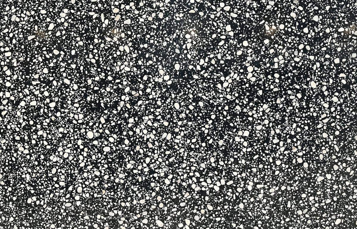 Black Inorganic Terrazzo with with White Particles