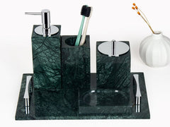 Hotel India Green Marble Bathroom Set