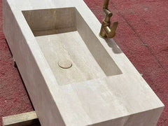 Natural Travertine Bathroom Basin Stone Sink